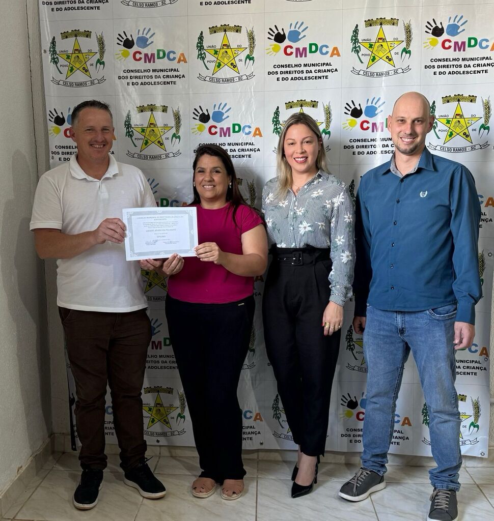 Conselho de Direitos da Criança e do Adolescente realiza entrega de diploma e convocação de nova conselheira tutelar em Celso Ramos